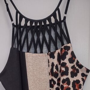 New Black and Animal Print Women's Dress, Medium, Sleeveless. NWOT